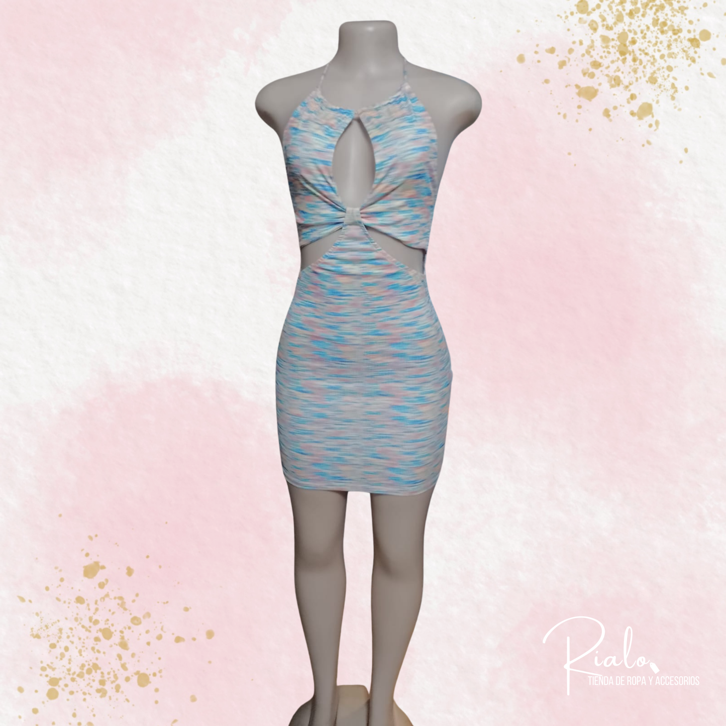 Vestido Mini Multicolor con Espalda Descubierta – Talla S (Semi-nuevo)